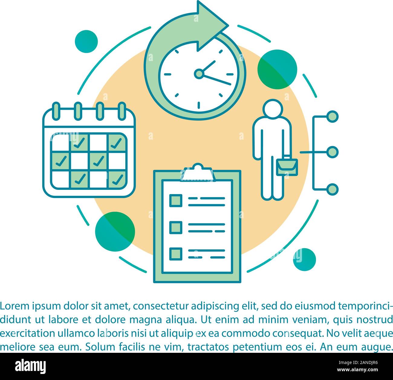 Employee work schedule and shifts article page vector template. Part ...