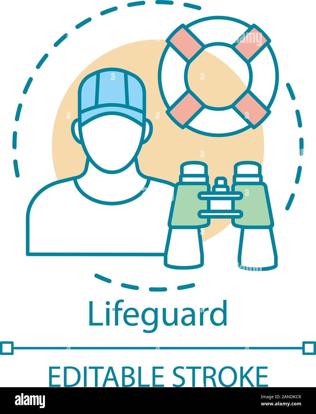 Lifeguard Concept Icon Professional Rescuer Idea Thin Line