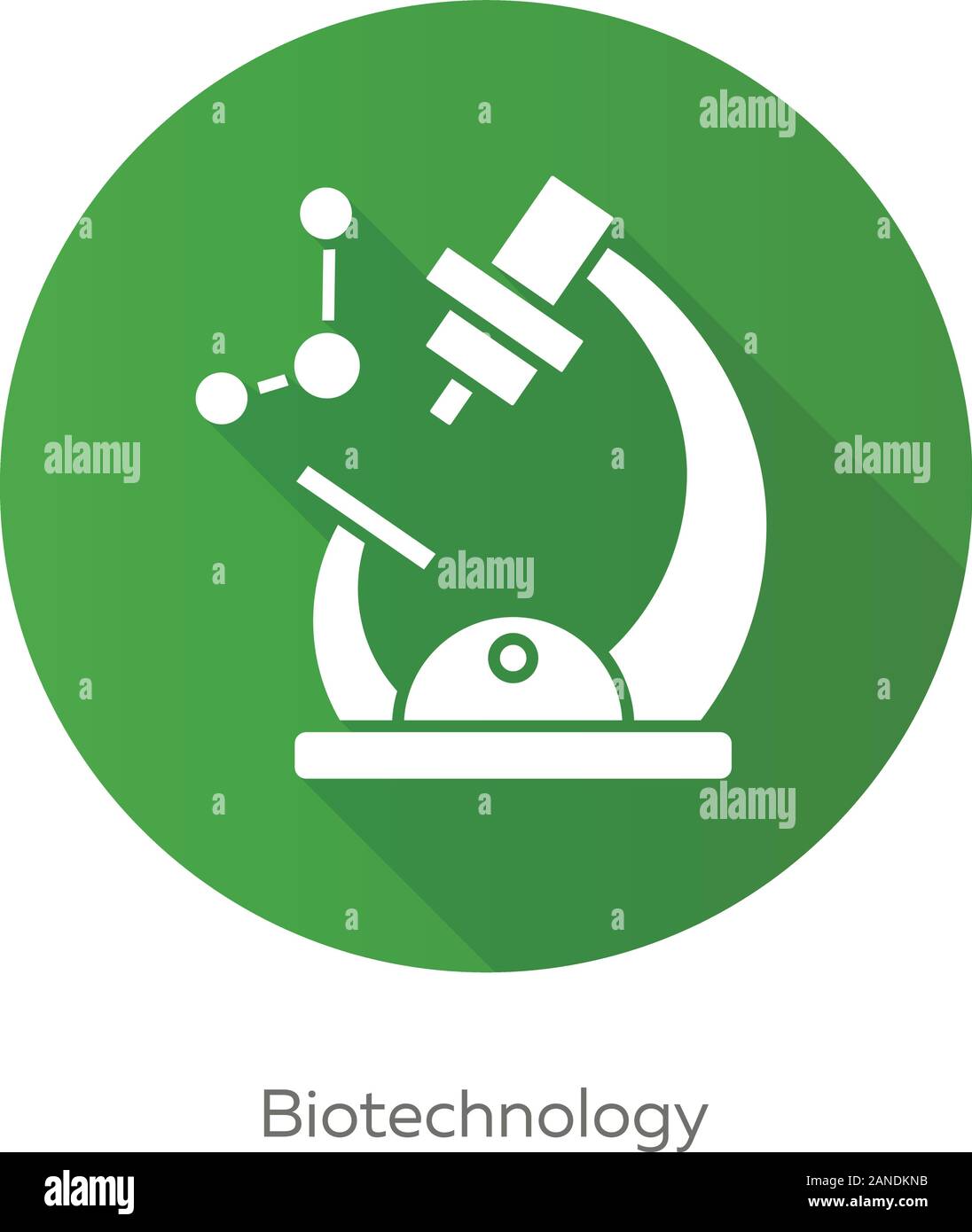 Biotechnology green flat design long shadow glyph icon. Biotech