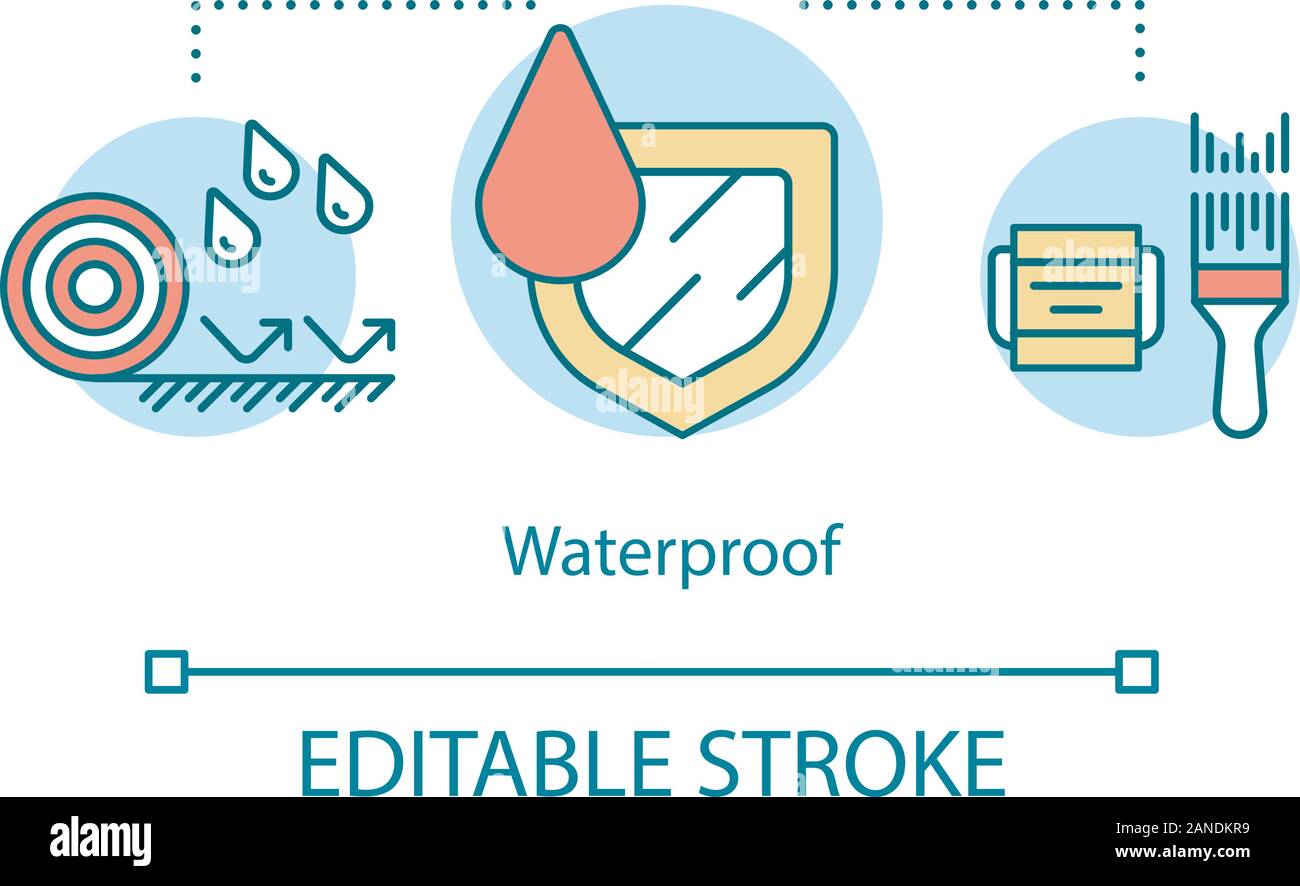 Hydrophobic materials, substances concept icon. Moisture resistant