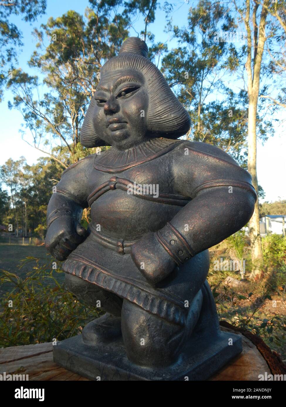 Asian warrior sculpture Stock Photo