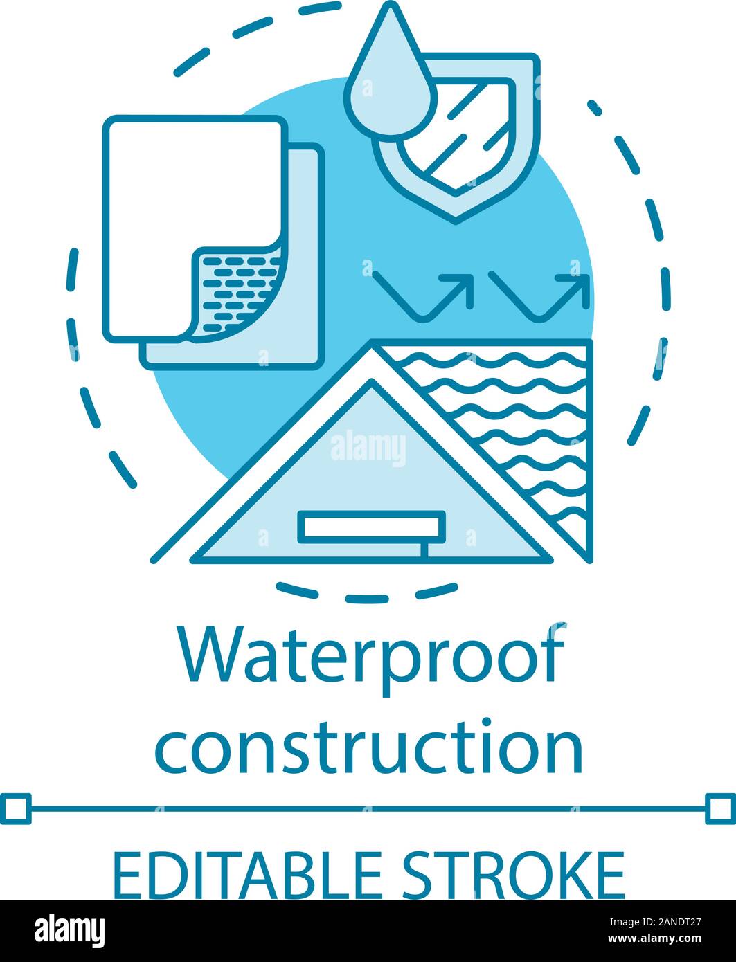Waterproof building materials concept icon. Water resistant