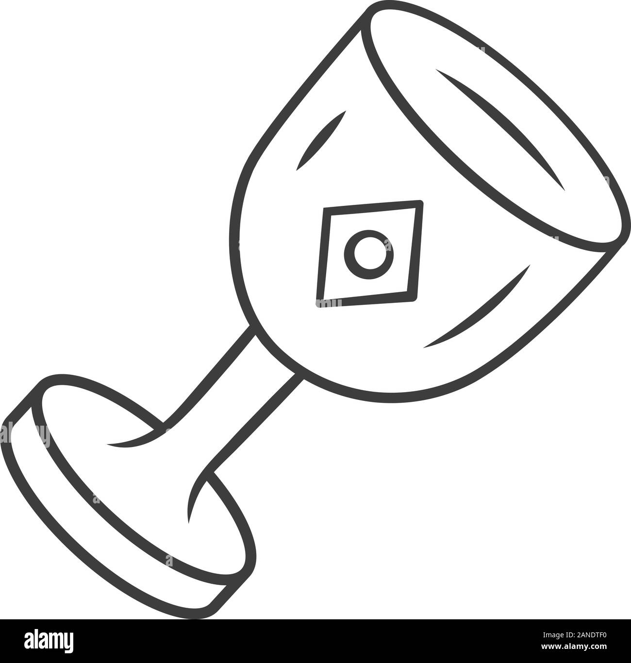 Chalice cup linear icon. Thin line illustration. Medieval, ancient