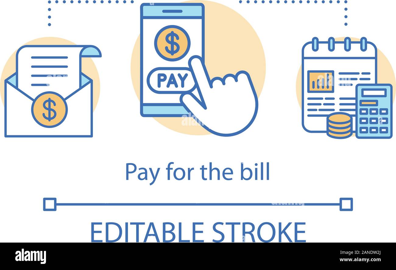 Pay For Bill Concept Icon Online Billing Services Banking Application Idea Thin Line Illustration Cash Free Money Transfer Tax Payment Vector Iso Stock Vector Image Art Alamy
