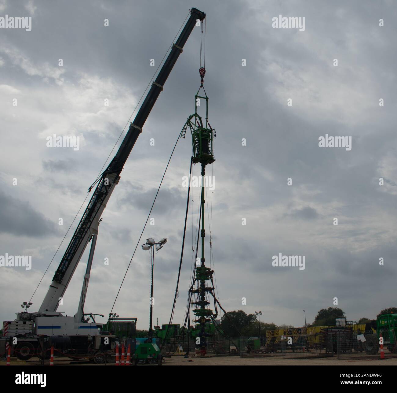 Energy Industrial Coil Tubing Rig on Oil Well in Permian Basin Stock ...