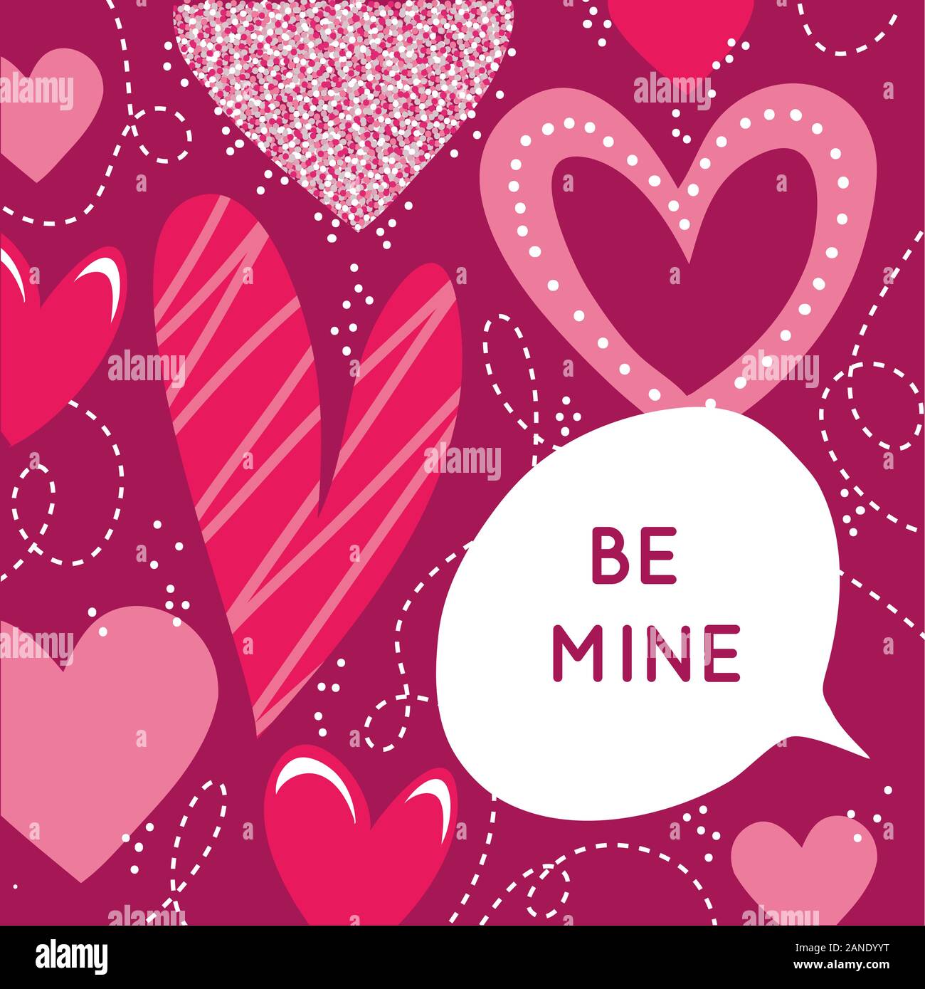 happy valentines day card with hearts pattern Stock Vector Image & Art ...