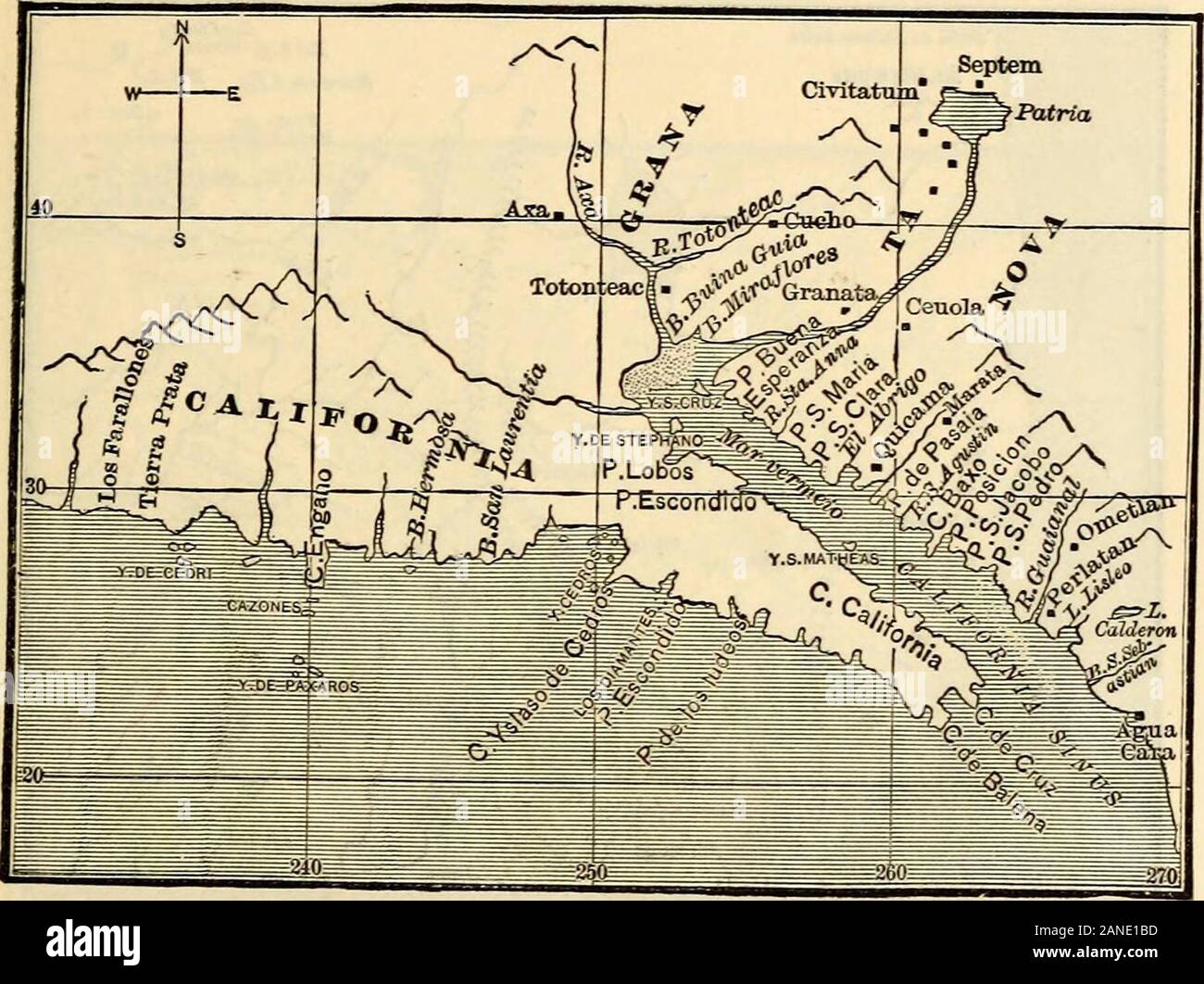 History of Nevada, Colorado, and Wyoming, 1540-1888 . 1(305. was a great river^ running north-east and connectingwith the San Felipe, the latter diviiling, ami one of * The friar thought this might Ikj the Saii .TonanFrancinco IJuj-, whidi indei-d it wa«, or juThapH it wa« a branch of tlu- Cohnn-bia. Kstc gran rio fiue cone A Ioh .{(i j»uftle hit il (|iU entni al puorto daSan Fraucinco en la California, 6 al brazu del rio Colombia. JJiario, in Ifoe.J1%»1. Mex., »«rie ii. tom. i. 2^ft. SOME OLD MAPS. 31 the branches flowing toward the north. They gaveme to understand that the first was three ti Stock Photo