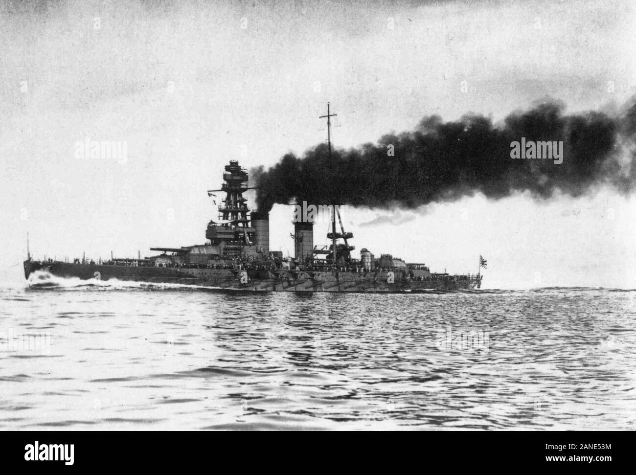 IJN Battleship Nagato on her sea trials, September 30, 1920 Stock Photo