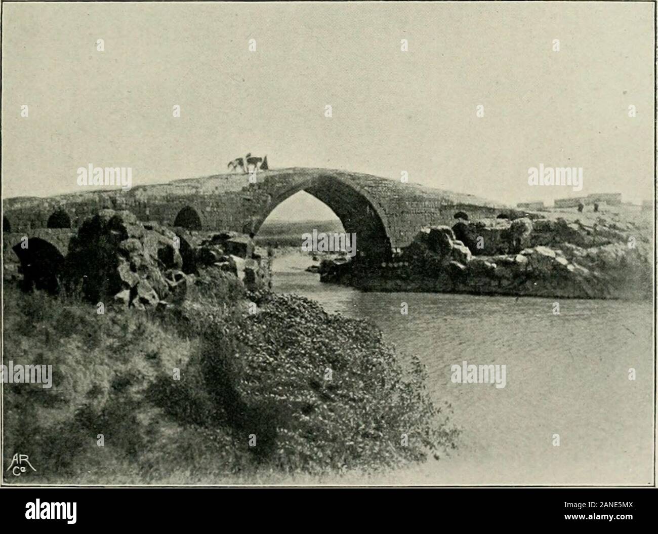 Peasant life in the Holy Land . SHEPHERD AND SHEEP.. ROMAN BRIDGE 