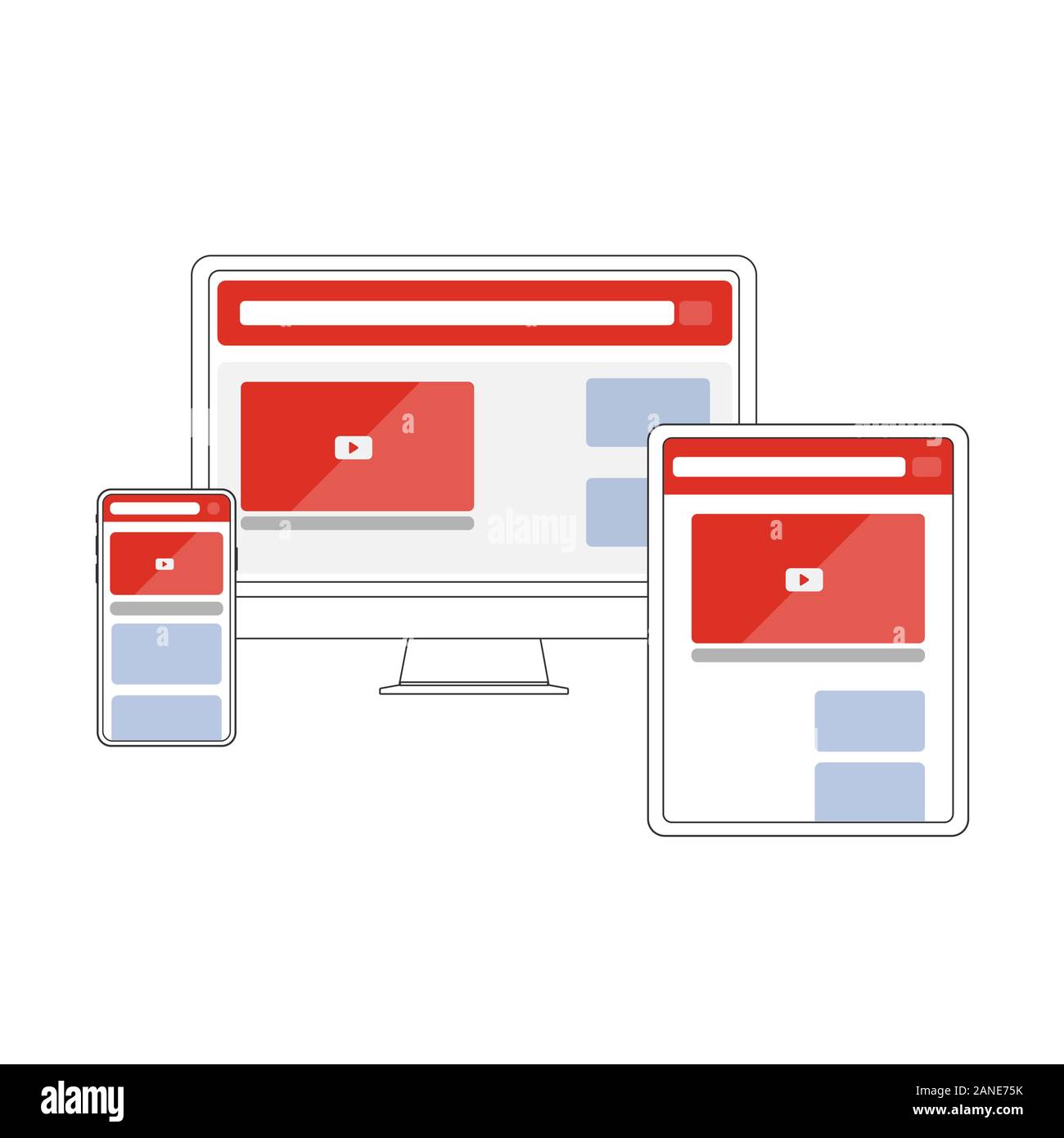 Responsive Website Design With Laptop Computer, Mobile Phone and Tablet ...