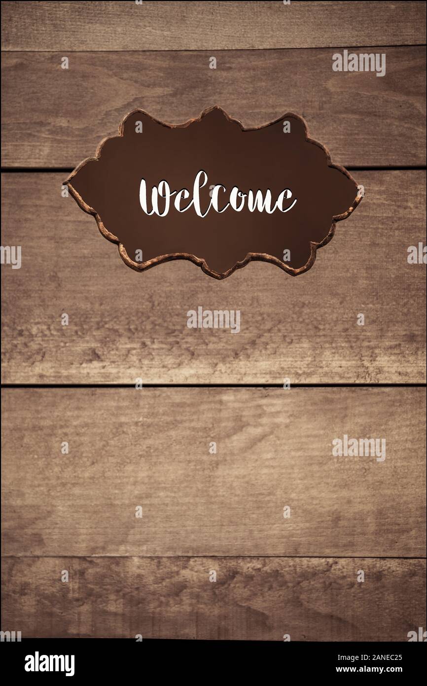 Welcome wording on sign board on background for business concept Stock  Photo - Alamy