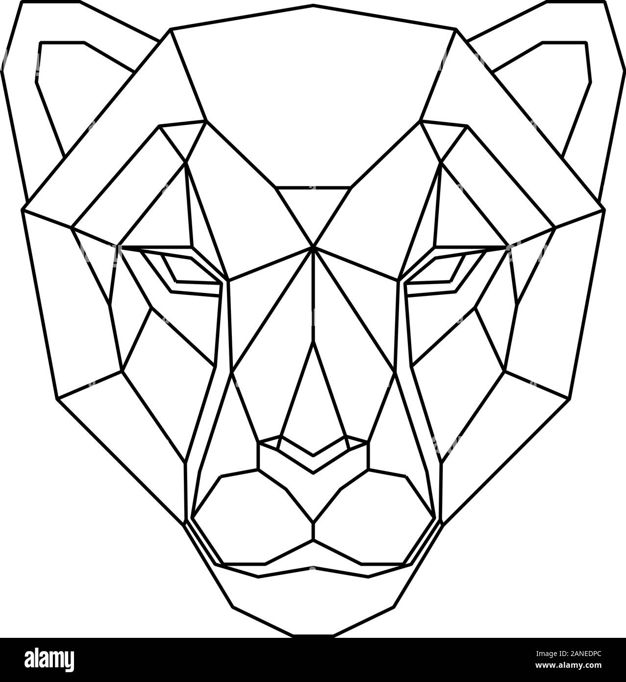 Abstract polygonal head of cheetah. Geometric vector illustration. Stock Vector