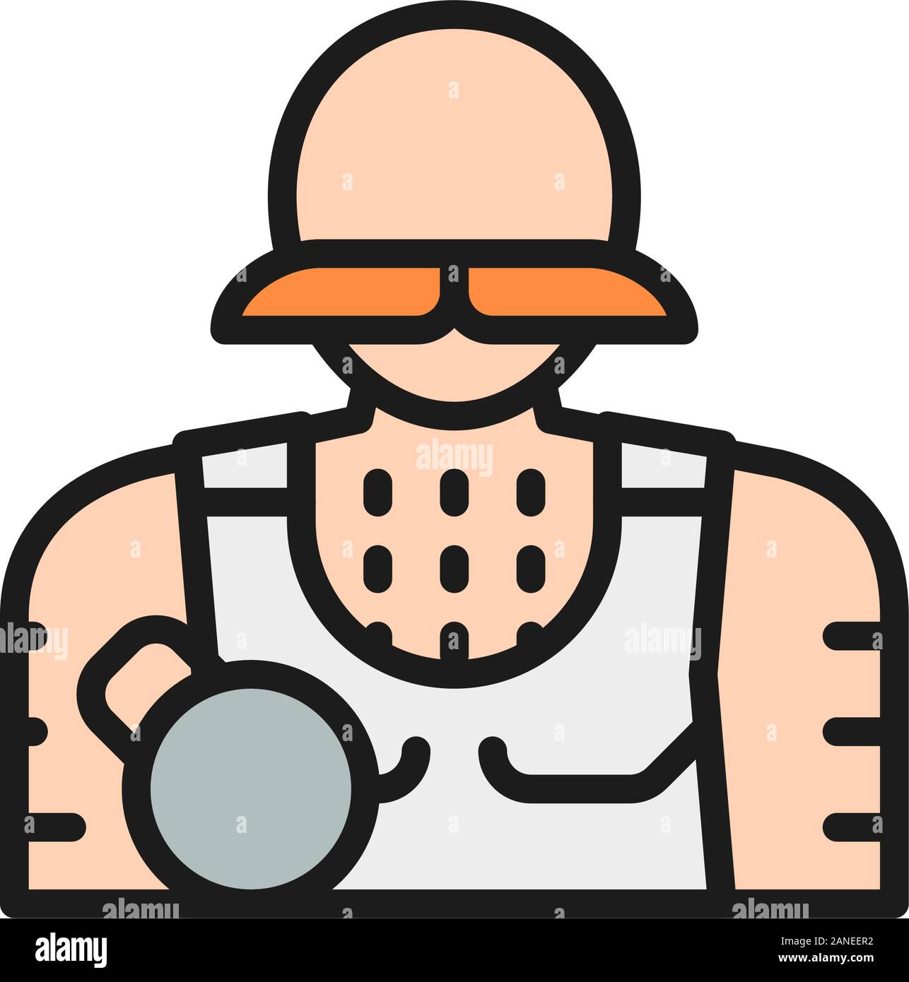 Circus athlete, strongman flat color line icon Stock Vector Image & Art ...