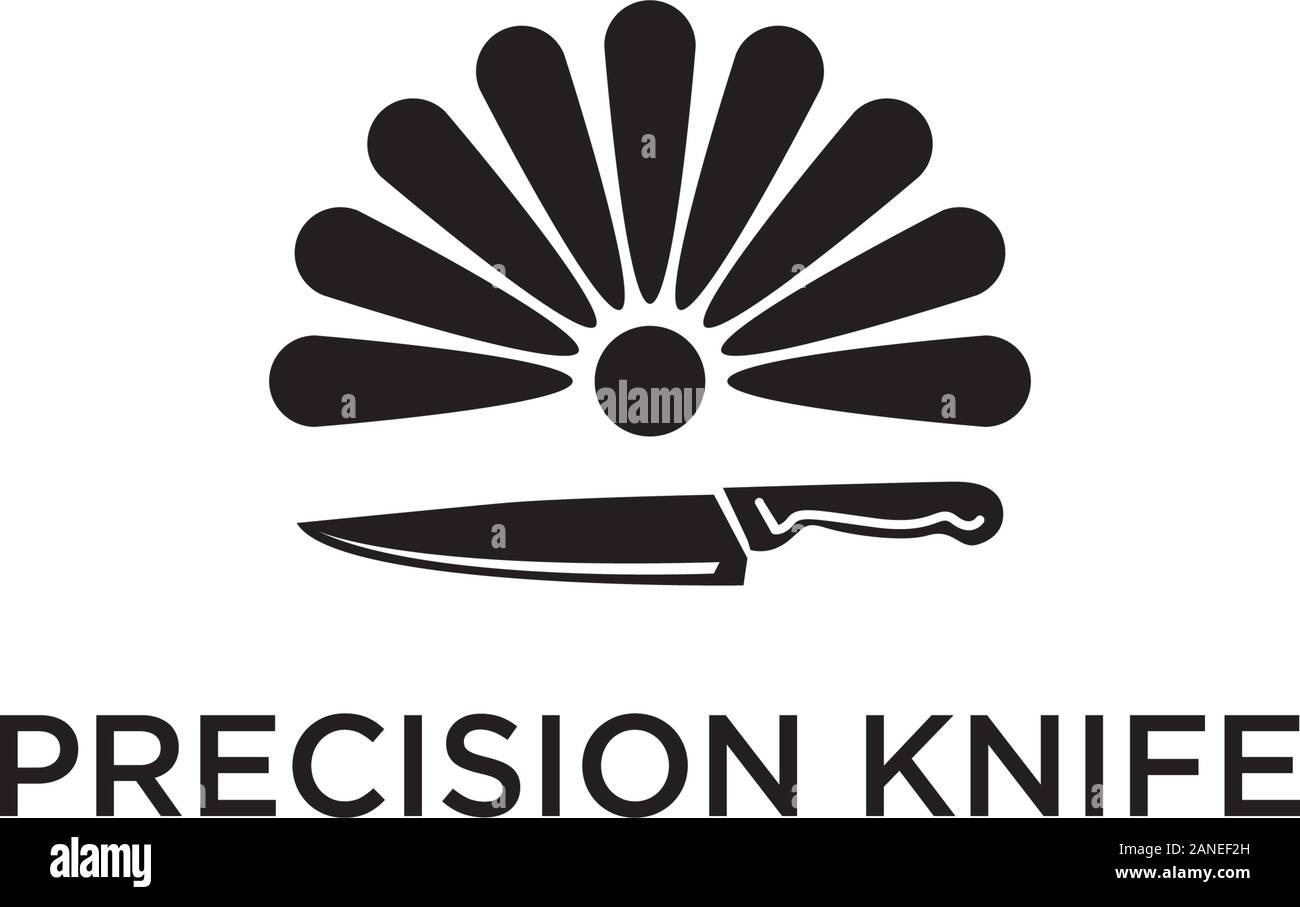 Precision Knife Logo template, Restaurant logo idea Stock Vector