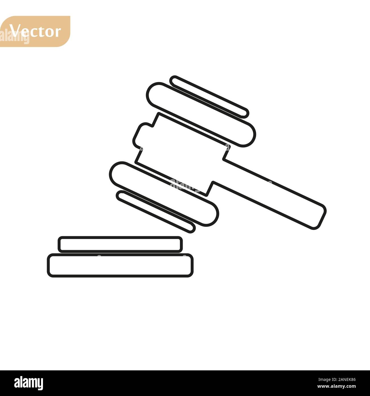 Judge gavel Icon Vector. Simple flat symbol. Perfect Black pictogram