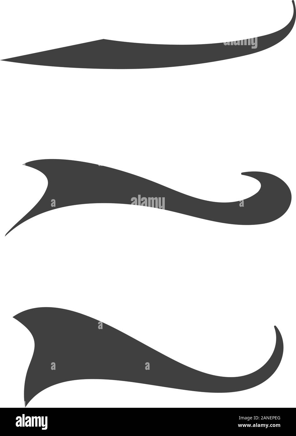 Swash and swooshes tails design template.