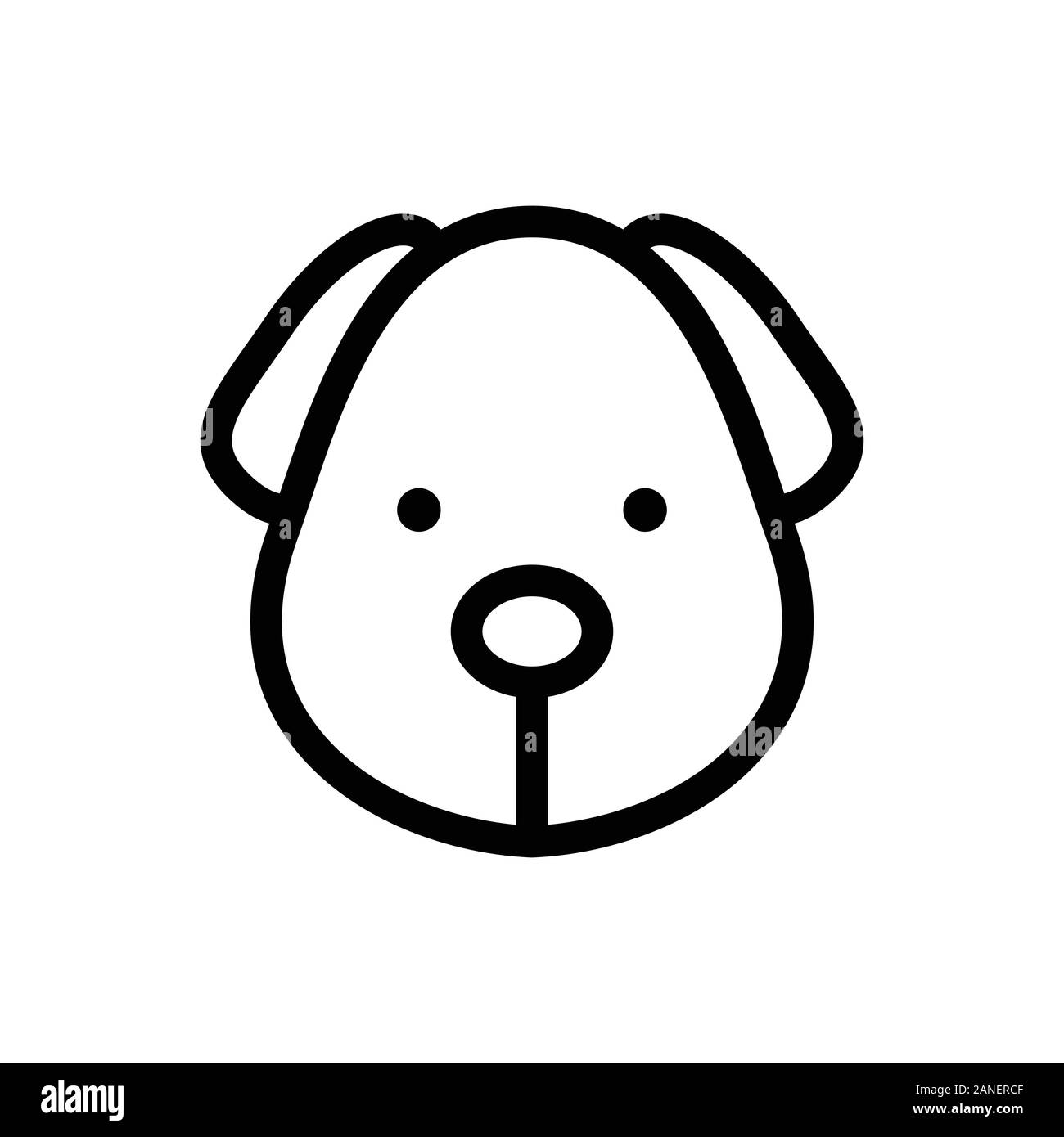 Dog head outline vector icon isolate on white background for graphic