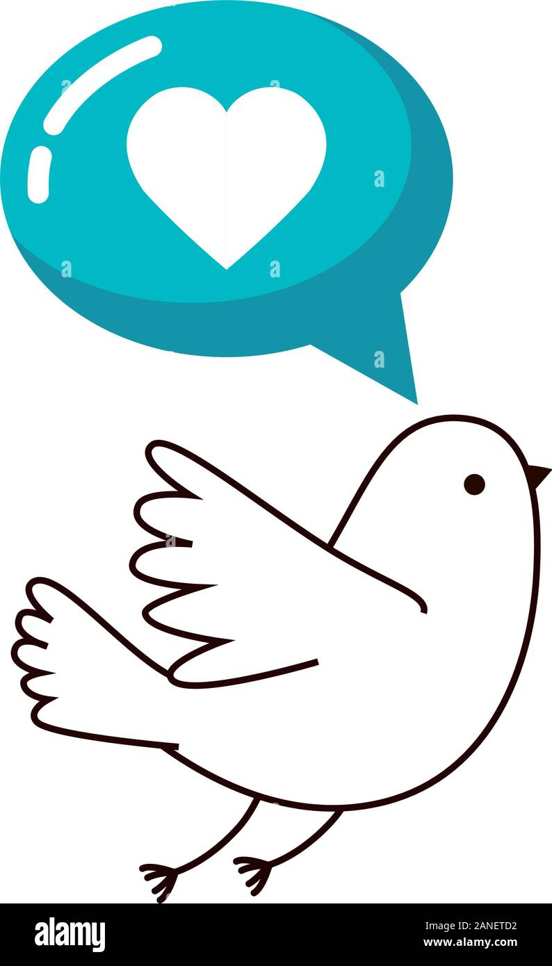 cute dove and speech bubble with heart Stock Vector Image & Art - Alamy