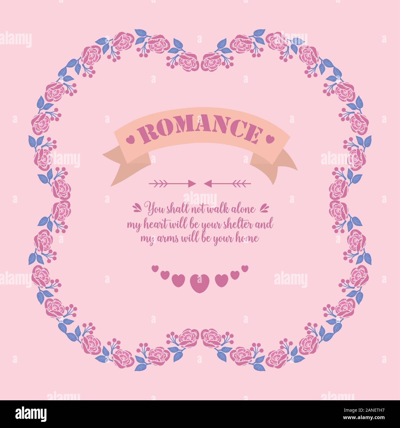 Romantic Pattern For Card Modern shape of romance greeting card, with unique pattern of leaf and ...