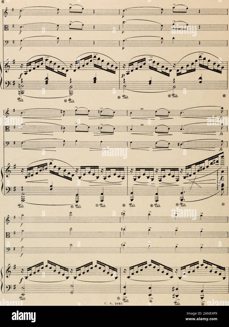 Concert-Romanze, G dur : op13 : für Violine, Viola alto, Violoncell und Harfe (oder Klavier) . C. S. 1840. r. s. is40 Stock Photo