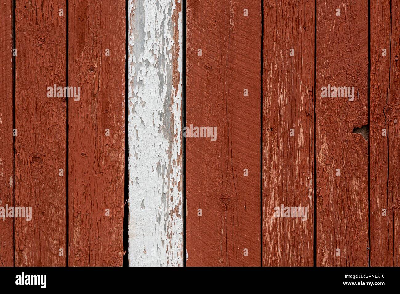 closeup of old red wood planks texture background Stock Photo