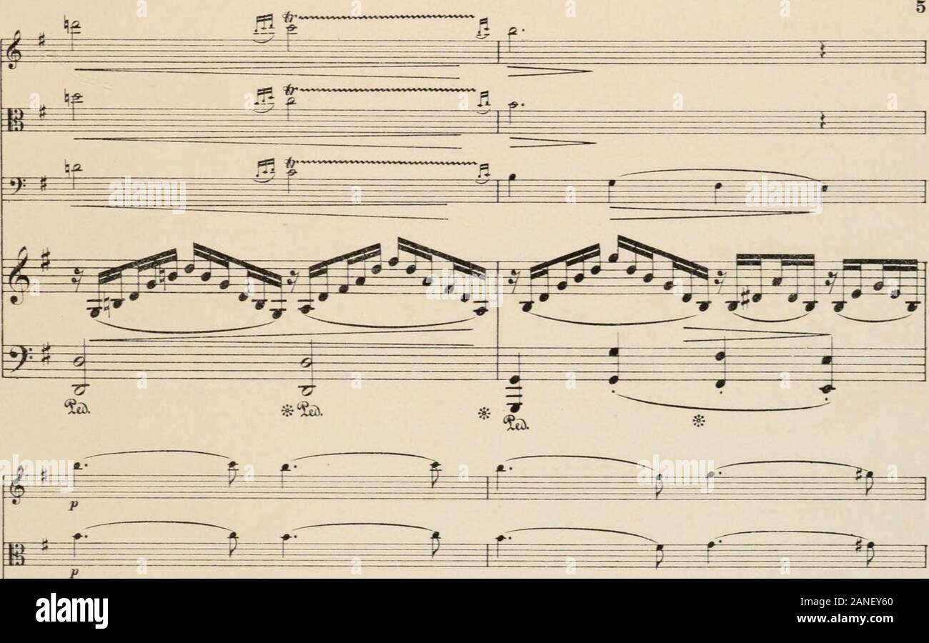 Concert-Romanze, G dur : op13 : für Violine, Viola alto, Violoncell und Harfe (oder Klavier) . C. S. 184U. ^s f 3£concertromanzegd00schm Stock Photo