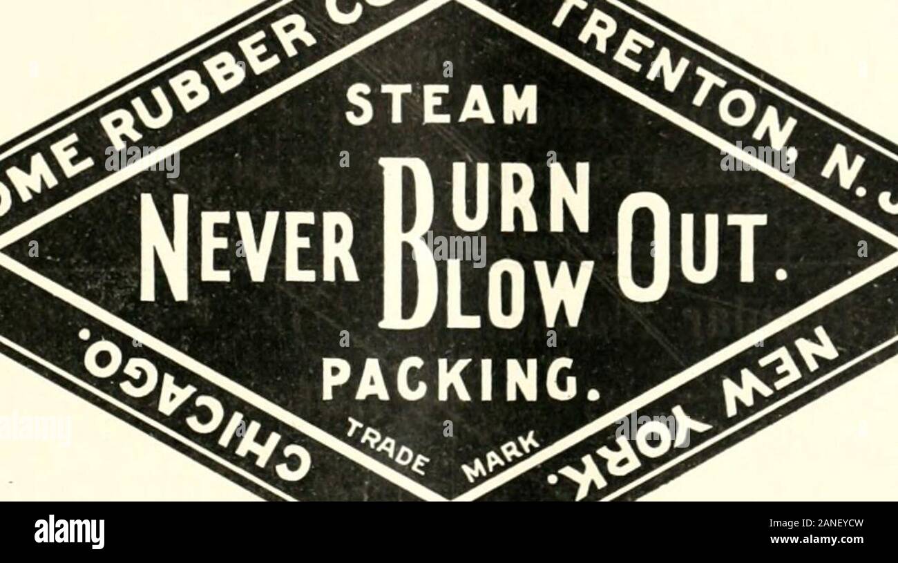 India rubber world . It is perfection for a Steam Joint. Try It.You will have the proof. Mention Tlie India Rubber World when you write. THE INDIA RUBBER WORLD [June i, 1903. NEW JERSEY CAR SPRING & RUBBER CO. Jersey City, N. J.- 10 Barclay St.- 190 Seneca St. General Ofiices and Works, New York, ..... Cleveland, ..... CHICAGO, ILL. Distributing Agents, W. D. Allen Mfg. Co., 151 Lake St. MANUFACTURERS OF High Grade Rubber Goods . rife Stock Photo