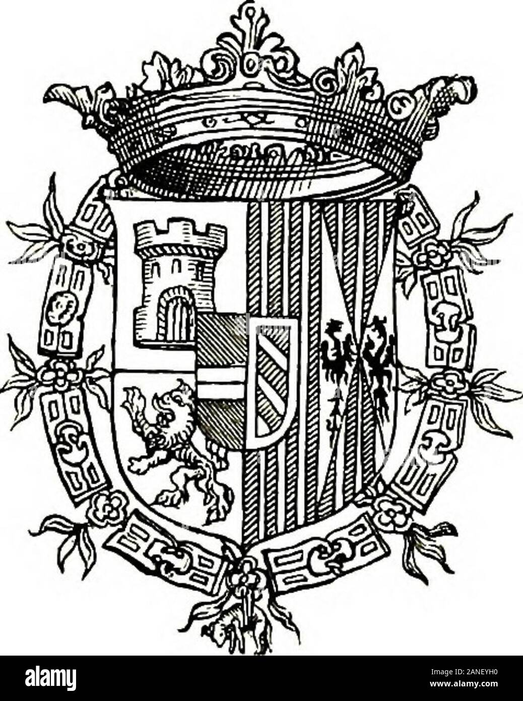 Don John of Austria, or Passages from the history of the sixteenth century, MDXLVIIMDLXXVII . ARMS OF DON JOHN. adherents of the various reformed sects saw in him their soleprotector against renewed persecution. The Provinces of Hollandand Zeland, uniting themselves by closer ties, conferred upon himfuller powers. His envoys, both in London and Paris, wereenabled to point not only to the dangers which threatened him,but also to the confidence which the people of the Netherlandsreposed in him. Both Elizabeth and Henry entered into moreserious negotiations than they had yet ventured to open. The Stock Photo
