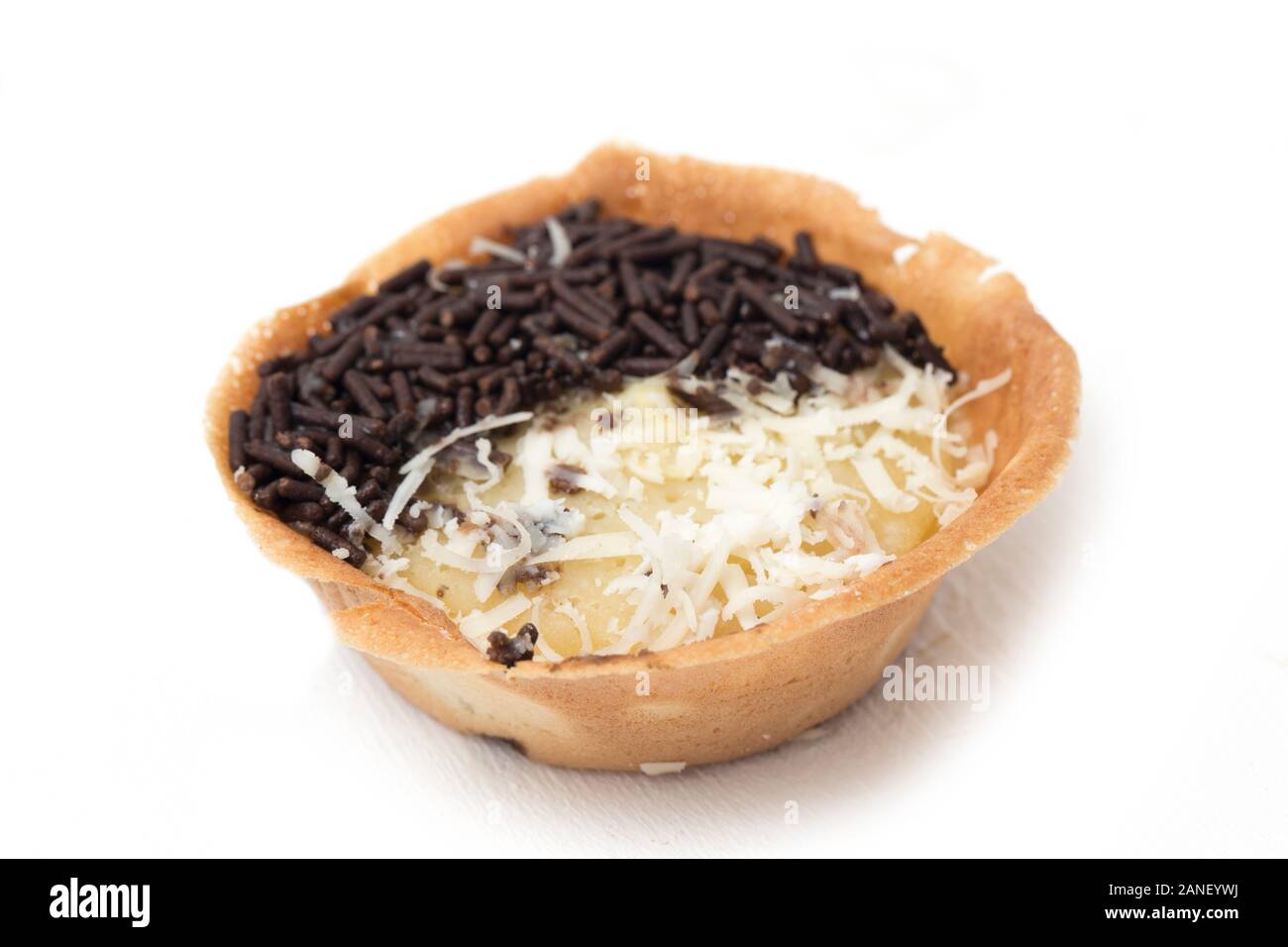 Cheese and Chocolate Martabak isolated on white background Stock Photo