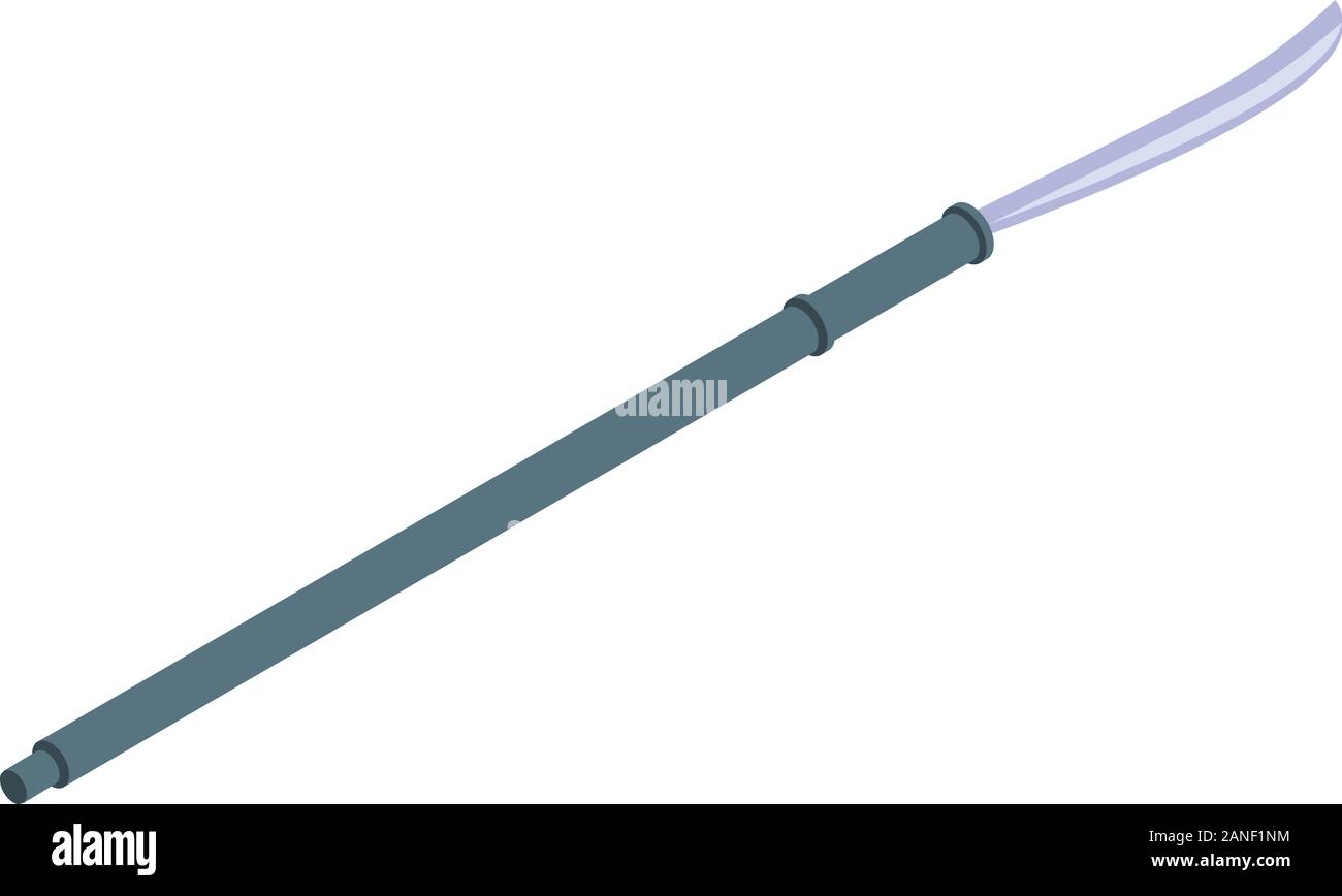 Ninja spear icon, isometric style Stock Vector