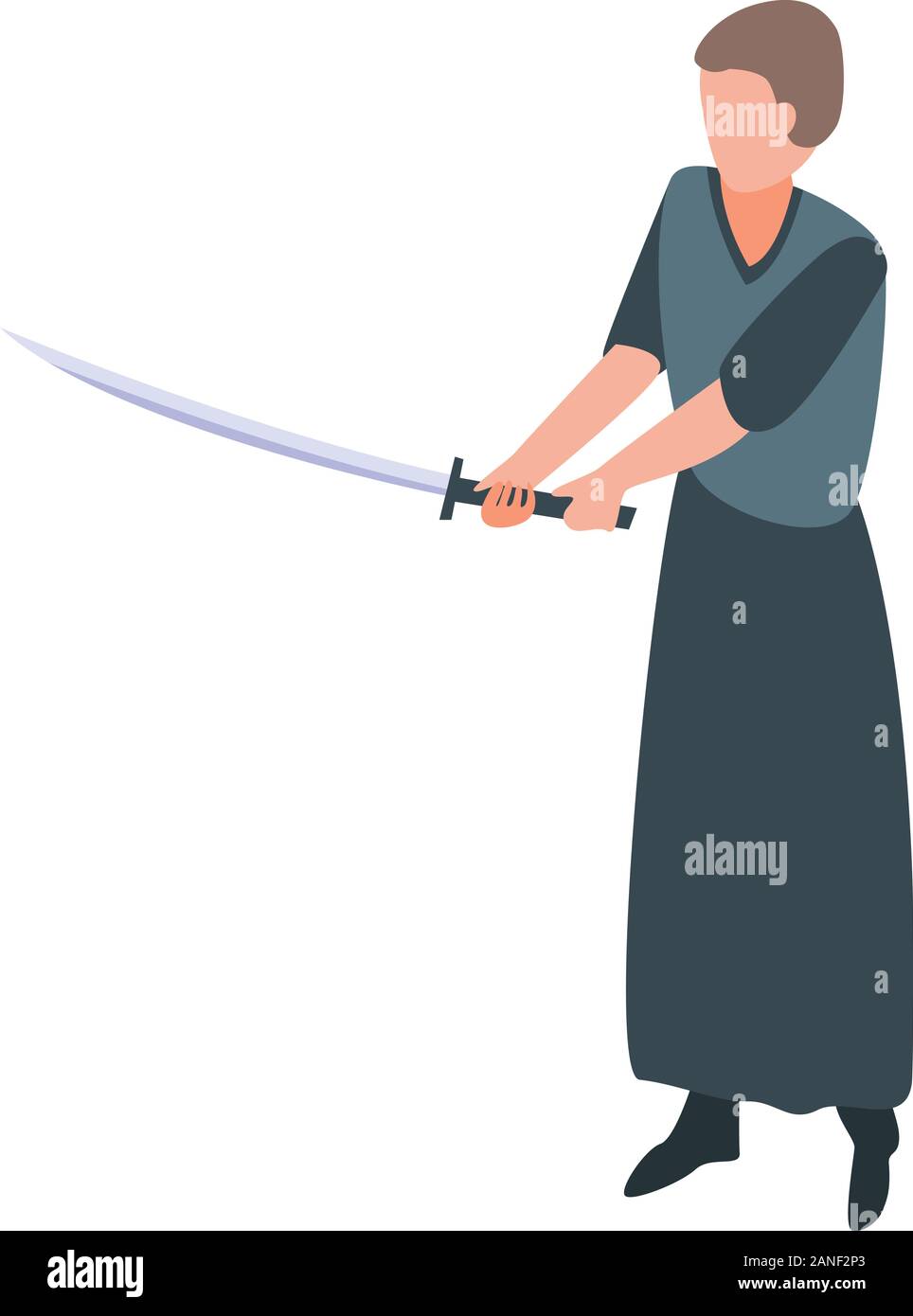 Ninja samurai icon, isometric style Stock Vector
