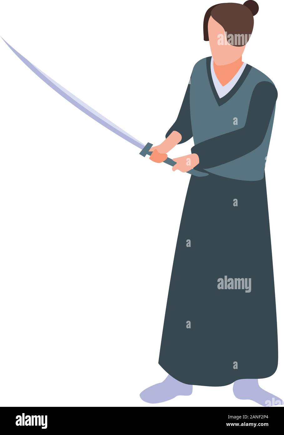 Samurai sword icon, isometric style Stock Vector