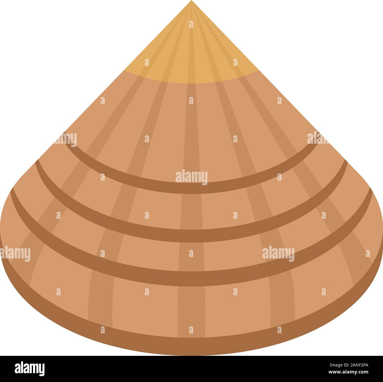 Samurai cone hat icon, isometric style Stock Vector