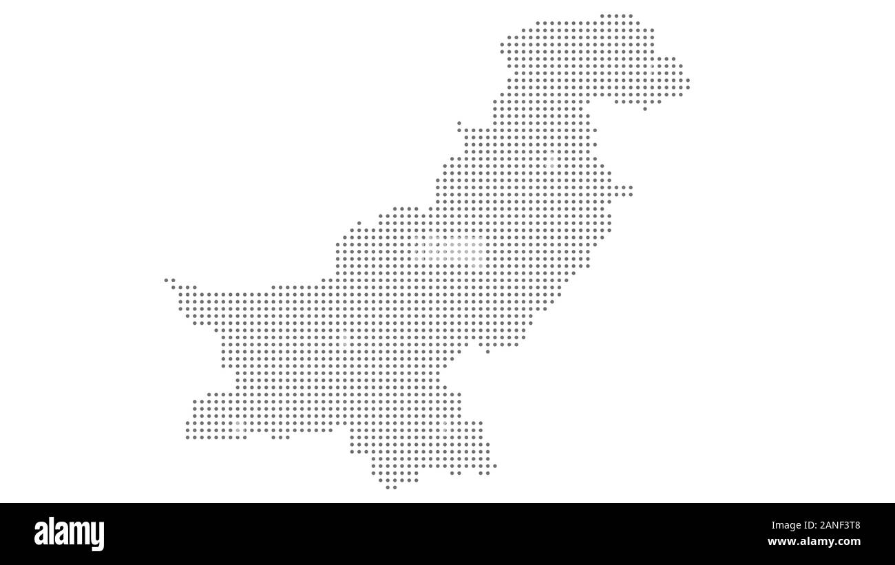 Map of Pakistan background, vector dotted. Illustration for web design or wallpaper flyers footage posters brochure banners. Stock Vector