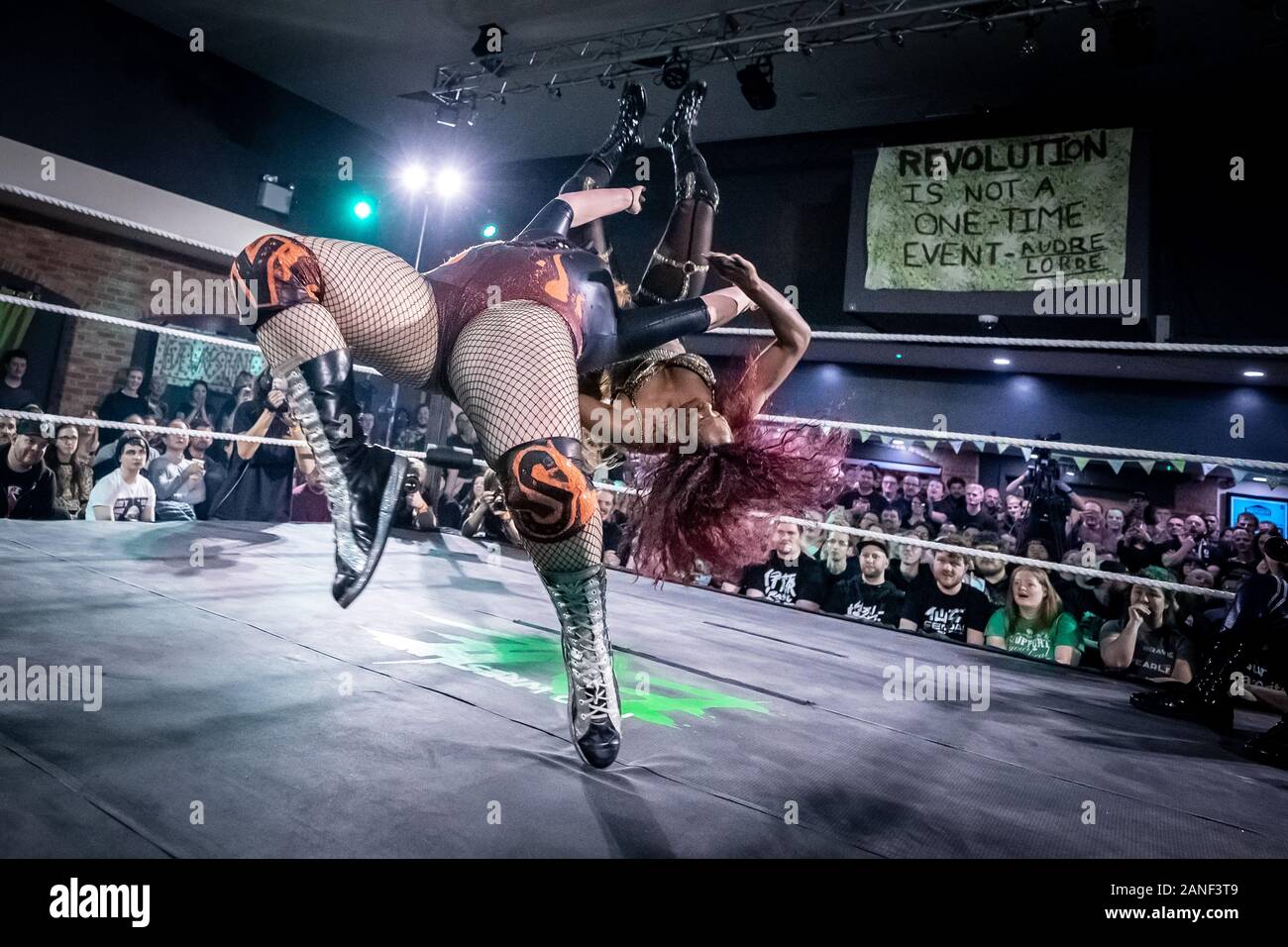 “Wrestle Queendom 3” tournament at The Venue in west London by Pro-Wrestling: EVE, women's professional wrestling. Stock Photo