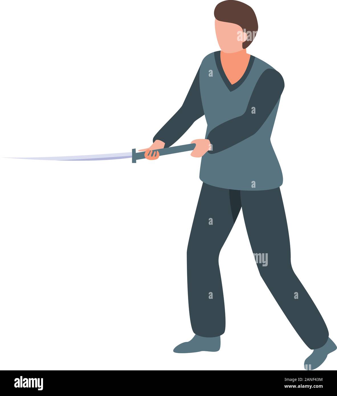Black clothes samurai icon, isometric style Stock Vector