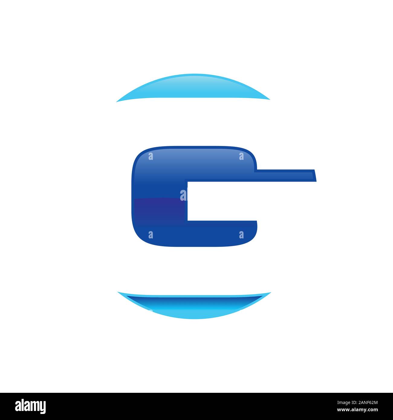 Initial G Lettermark Techno Blue Vector Symbol Graphic Logo Icon Design Template Stock Vector