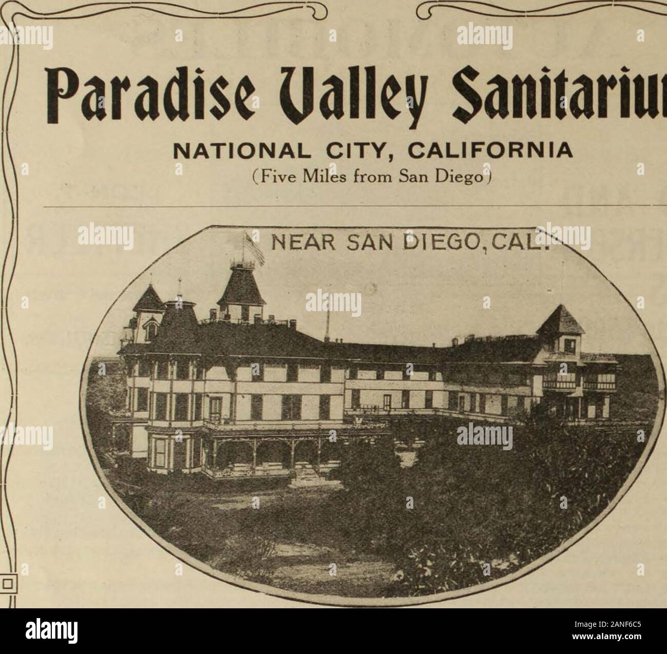Ground Breaking Panama-California Exposition July 19-20-21-22 1911 . *&sr  This institution is thoroughly modern in construction and equipment.  Conducted as a Medical and Sur-gical Sanitarium, with complete Maternity  and Rest-Cure Departments, and