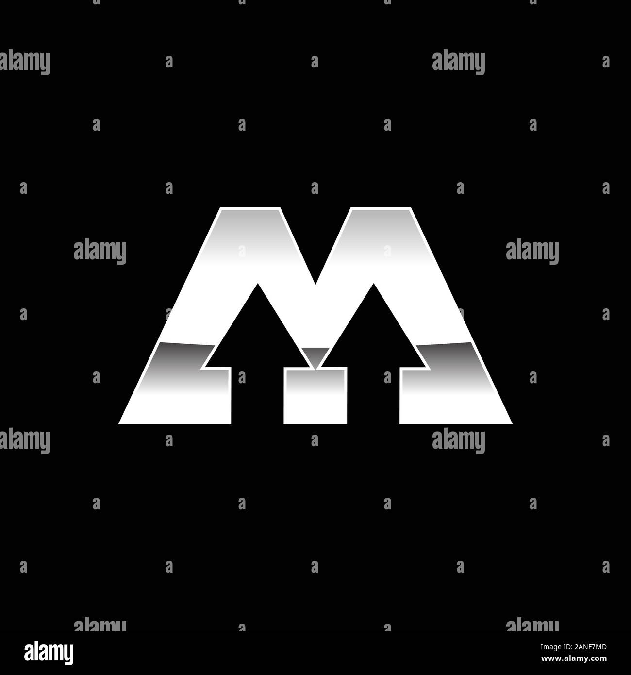 Up Arrow Initial M Lettermark Silver Vector Symbol Graphic Logo Icon Design Template Stock Vector Image Art Alamy