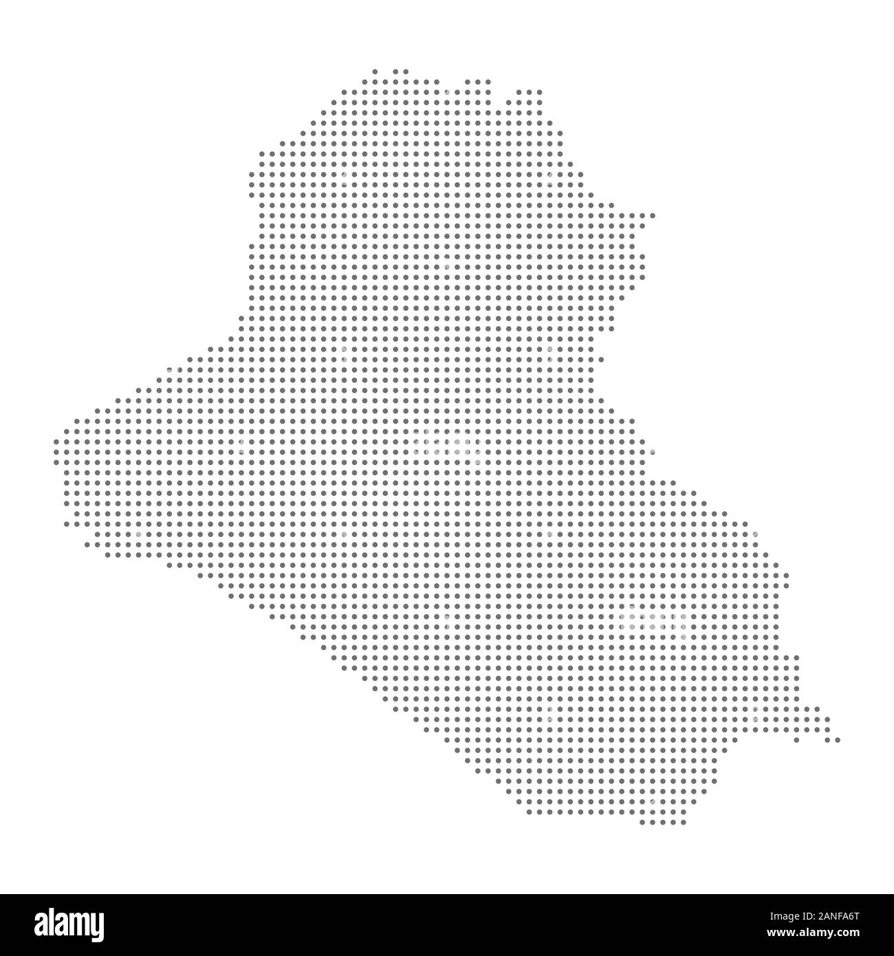 Map of Iraq vector illustration with dots. Web design, wallpaper, flyers, footage, posters, brochure banners Stock Vector