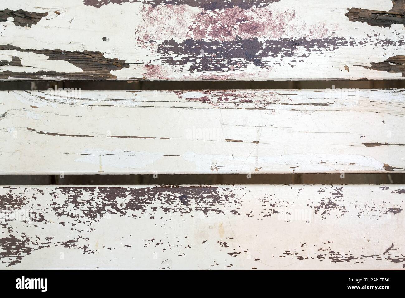 Closeup Of Few Planks With Washed Color Wooden Board White Old