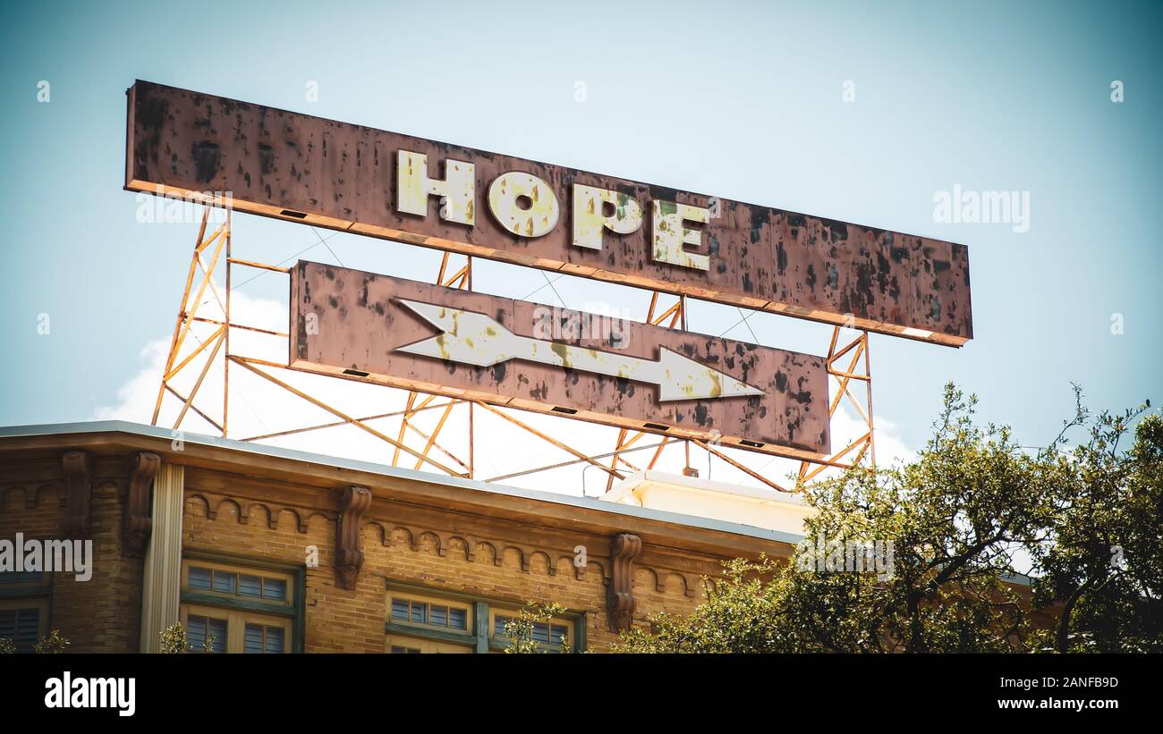 Street Sign the Direction Way to Hope Stock Photo - Alamy