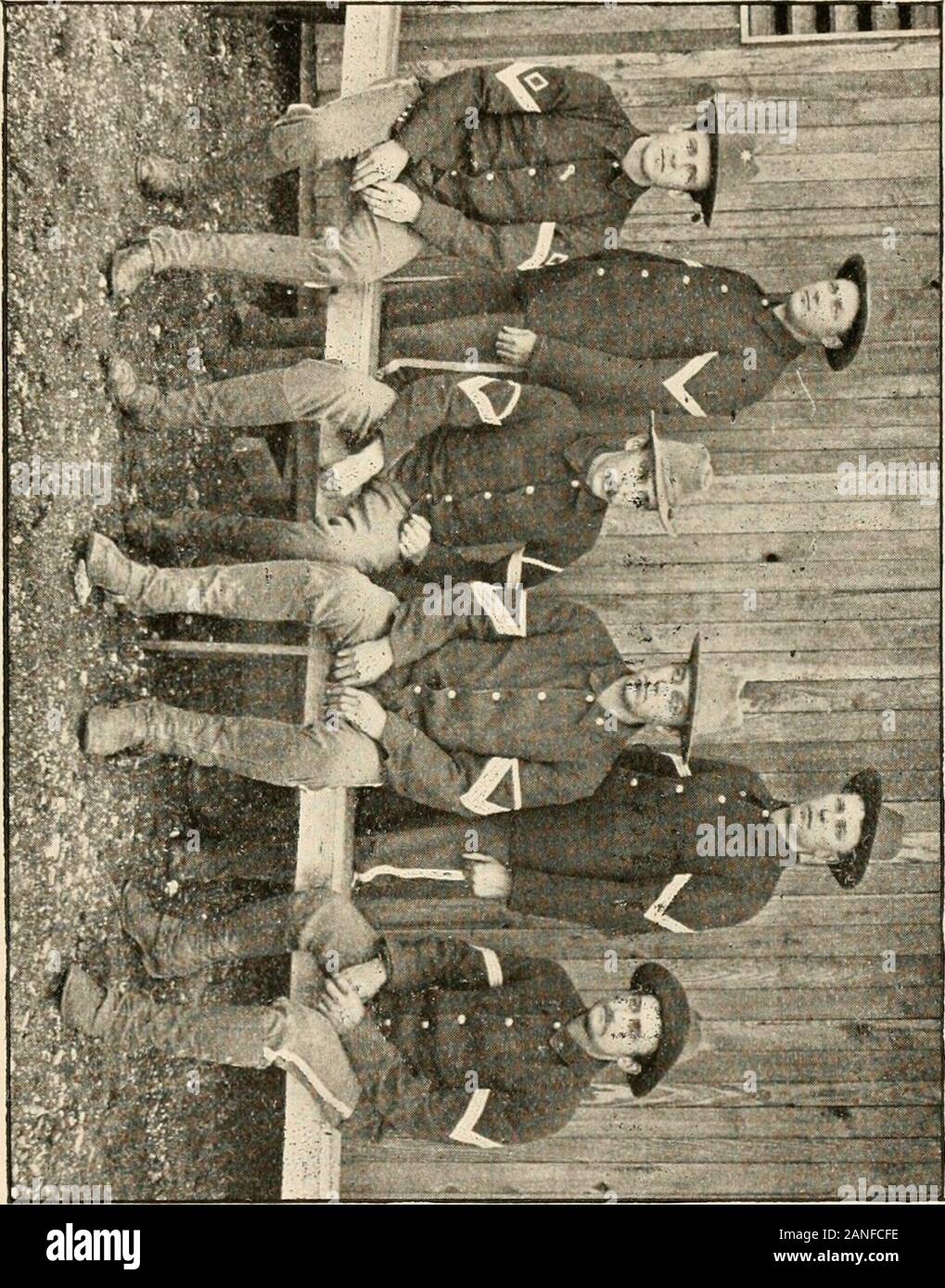 History of the One hundred and sixty-first regiment, Indiana volunteer infantry . s L. Dority, 2d Lieutenant, Michigan City, Ind. sergeants, Cissel, Ernest W., Laporte, Ind., Printer.Ansley, Robert, Westville, Ind., Medical Student.Southard, William E., Michigan City, Ind., Plasterer.Brown, Arthur R., Lebanon, Ind., Clerk.McDonald, Joseph, Michigan City, Ind., Laborer corporals. Ongman, Carl, Michigan City, Ind., Carpenter. Dilworth. Leslie. Michigan City, Ind., Laborer. Kinnel, Howard M., Michigan City, Ind.. Mechanic. Dodds, William L., Zelina, Ind., Railroad employe. fackson, Henry B., Lapo Stock Photo