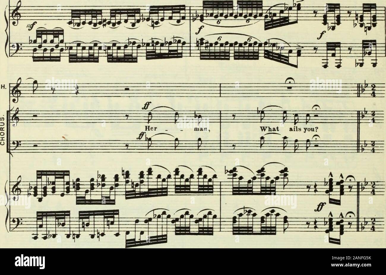 The Queen of spades : an opera in three acts and seven scenes . w* H] ! ? i &gt; j i  - 277 4 (Laughs hysterically.) T bp F pT p P P II l^m Youre ner vous? You fear me? Bri ng winejbring wind la. (With glass in hand.) Moderate) con nioto. (J-ioo.) &gt;1 *JiJ)il What is our life?Moderato con nioto m$ ^=^ i&gt; IP P p p A game! Aye, right and wrong are Stock Photo