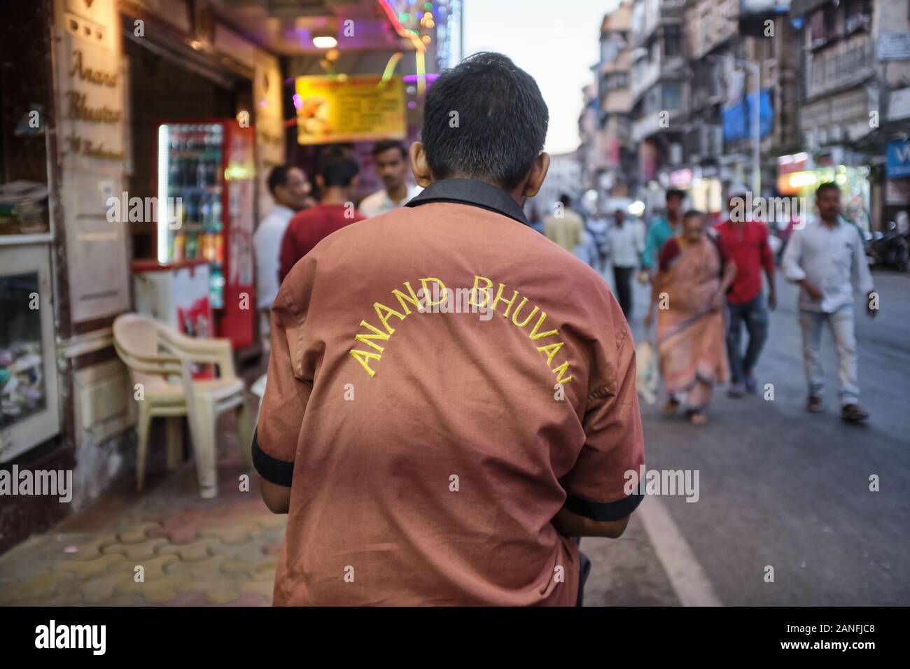 A delivery man of South Indian restaurant Anand Bhuvan in Kalbadevi
