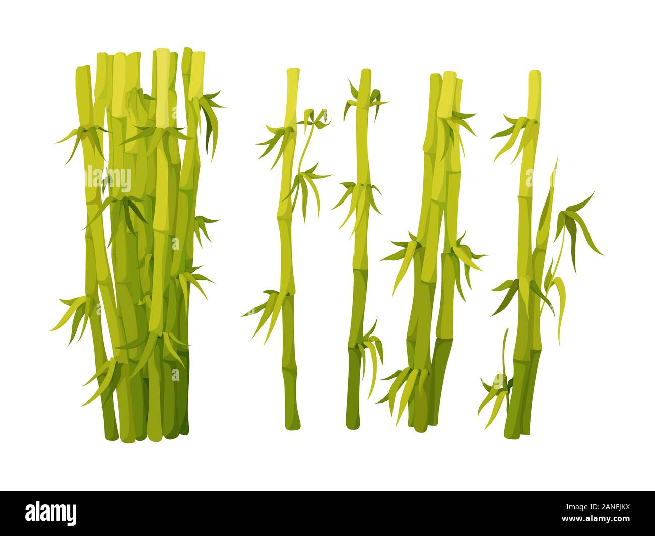 Bamboo green decoration elements in flat style Stock Vector Image & Art Alamy
