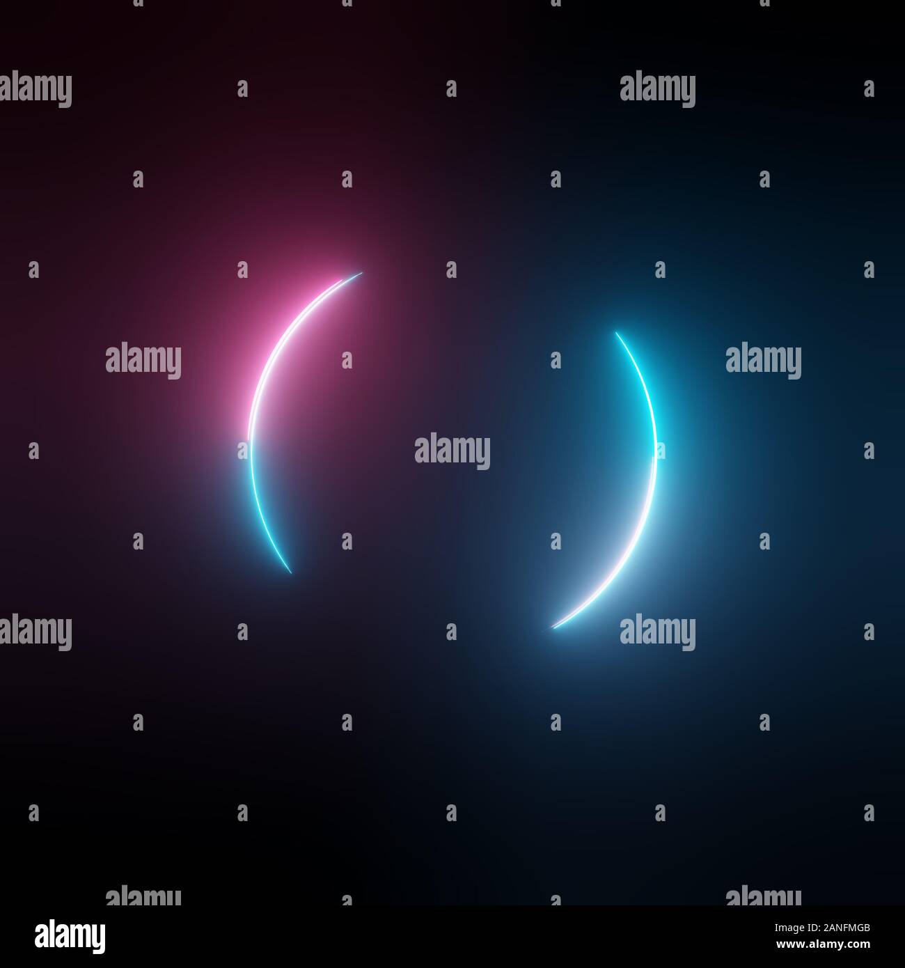 Neon light circle frame on dark background. 3D illustration Stock Photo ...