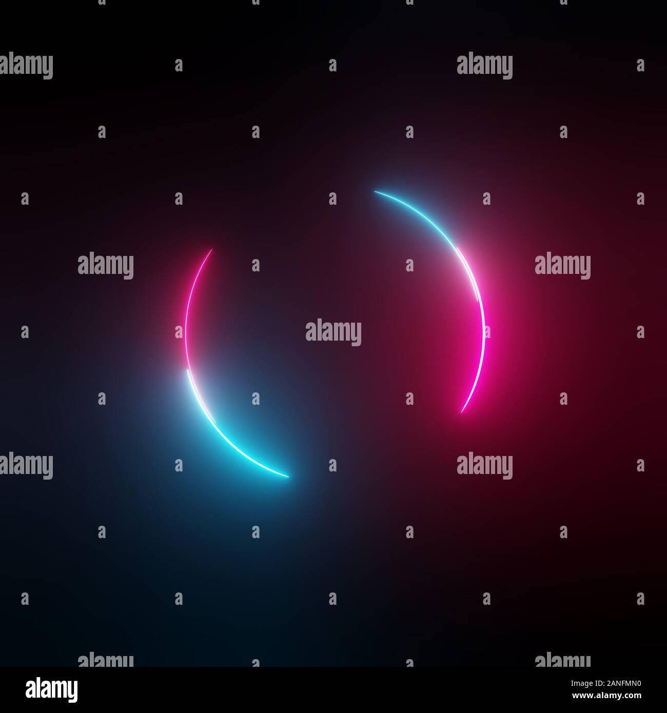 Neon light circle frame on dark background. 3D illustration Stock Photo ...