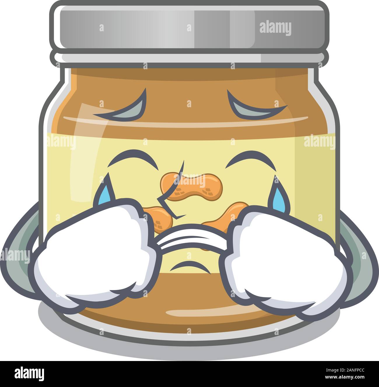 Sad of peanut butter cartoon mascot style Stock Vector Image & Art - Alamy