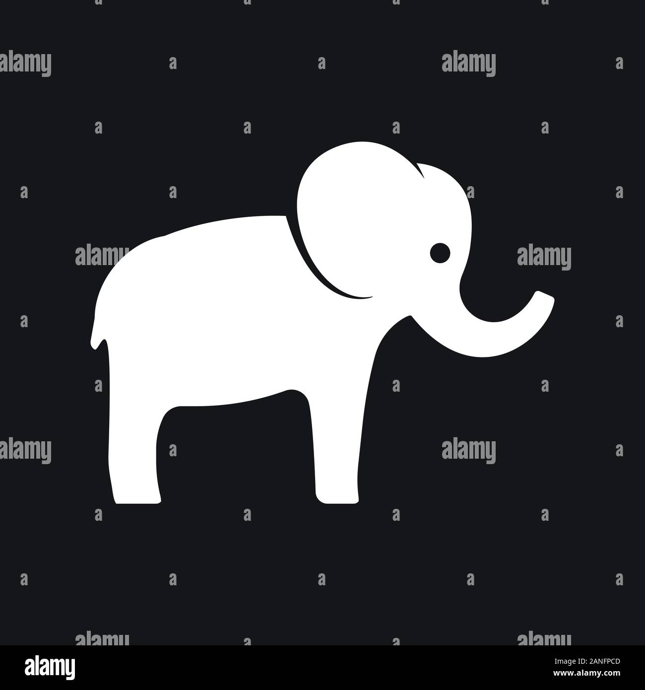Elephant icon, vector logo line art illustration Stock Vector Image